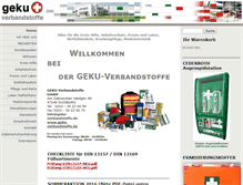 Tablet Screenshot of geku-verbandstoffe.de